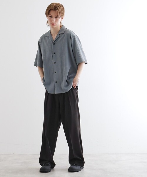 tk.TAKEO KIKUCHI（ティーケータケオキクチ）の「◆楊柳オープンカラーシャツ（シャツ/ブラウス・メンズ・ライトグレー/ブラック/ダークブラウン/ブルー・02/03/04）」の22枚目の写真