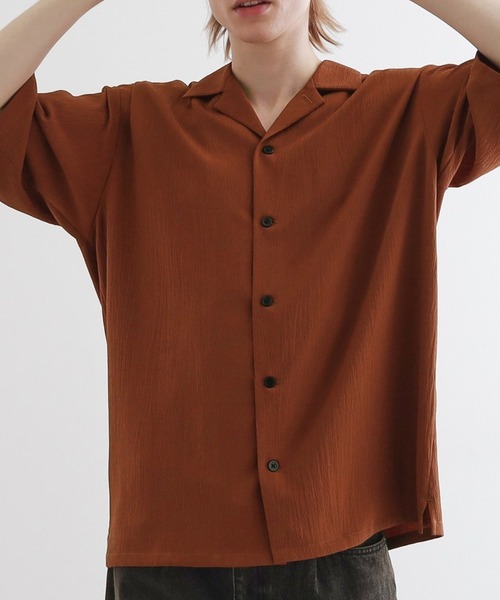 tk.TAKEO KIKUCHI（ティーケータケオキクチ）の「◆楊柳オープンカラーシャツ（シャツ/ブラウス・メンズ・ライトグレー/ブラック/ダークブラウン/ブルー・02/03/04）」の3枚目の写真