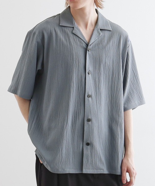 tk.TAKEO KIKUCHI（ティーケータケオキクチ）の「◆楊柳オープンカラーシャツ（シャツ/ブラウス・メンズ・ライトグレー/ブラック/ダークブラウン/ブルー・02/03/04）」の4枚目の写真