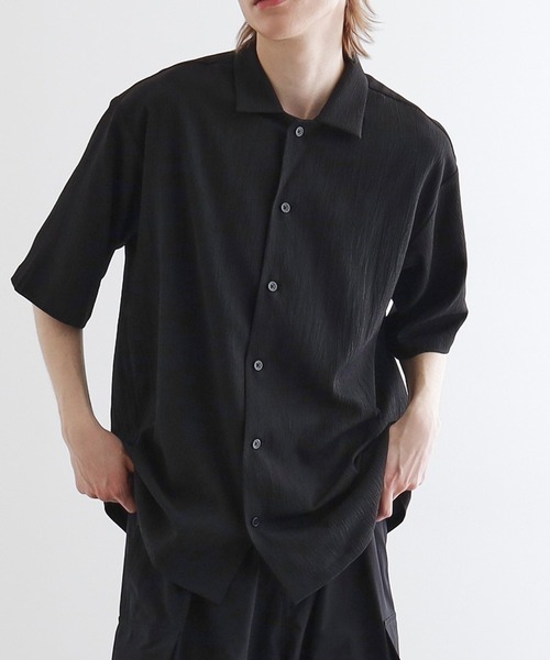 tk.TAKEO KIKUCHI（ティーケータケオキクチ）の「◆楊柳オープンカラーシャツ（シャツ/ブラウス・メンズ・ライトグレー/ブラック/ダークブラウン/ブルー・02/03/04）」の2枚目の写真