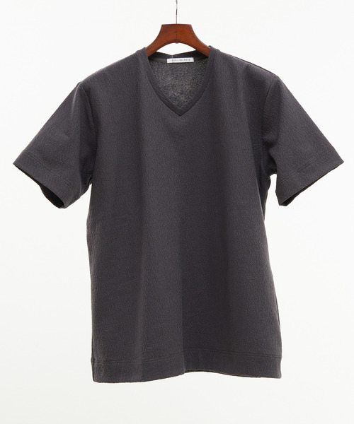 MEN'S MELROSE（メンズメルローズ）の「モザイクリンクスVネックハーフスリーブTシャツ（Tシャツ/カットソー・メンズ・チャコールグレー/ホワイト/ネイビー・4/2/3）」の7枚目の写真