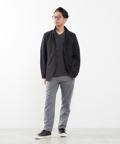 MEN'S MELROSE（メンズメルローズ）の「モザイクリンクスVネックハーフスリーブTシャツ（Tシャツ/カットソー・メンズ・チャコールグレー/ホワイト/ネイビー・4/2/3）」の20枚目の写真