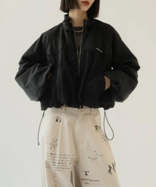 Knuth Marf balloon sleeve nylon jacket