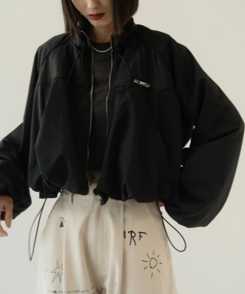 Knuth Marf balloon sleeve nylon jacket