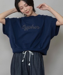 ”Cypher”ロゴ刺繍Tシャツ