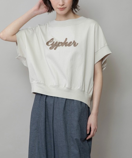 Munich(ミューニック)の「”Cypher”ロゴ刺繍Tシャツ(Tシャツ/カットソー・レディース・グレー/ネイビー/ライトベージュ/ホワイト・FREE)」の19枚目の写真