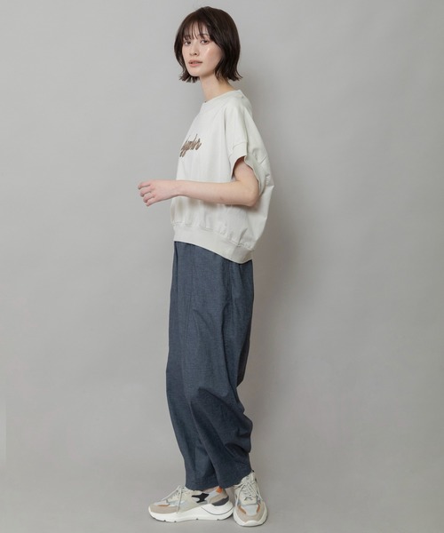 Munich(ミューニック)の「”Cypher”ロゴ刺繍Tシャツ(Tシャツ/カットソー・レディース・グレー/ネイビー/ライトベージュ/ホワイト・FREE)」の16枚目の写真