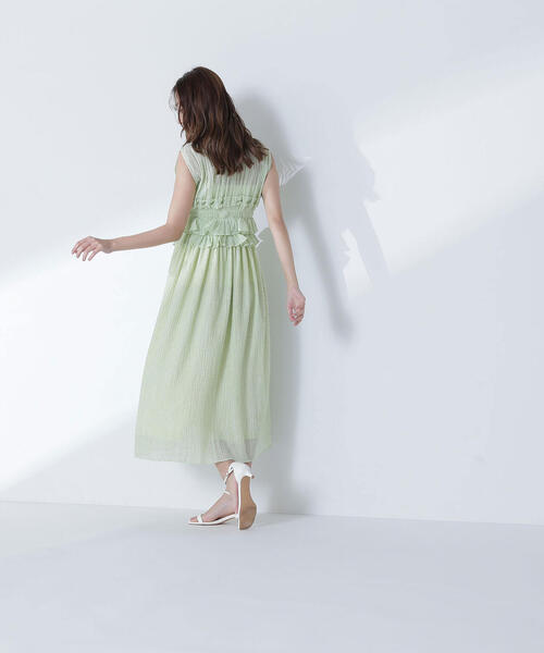 NATURAL BEAUTY BASIC(ナチュラルビューティーベーシック)の「◇シアーチェックシャーリングワンピース(ワンピース・レディース・ブラック/ライトグリーン・MEDIUM/P/S)」の18枚目の写真