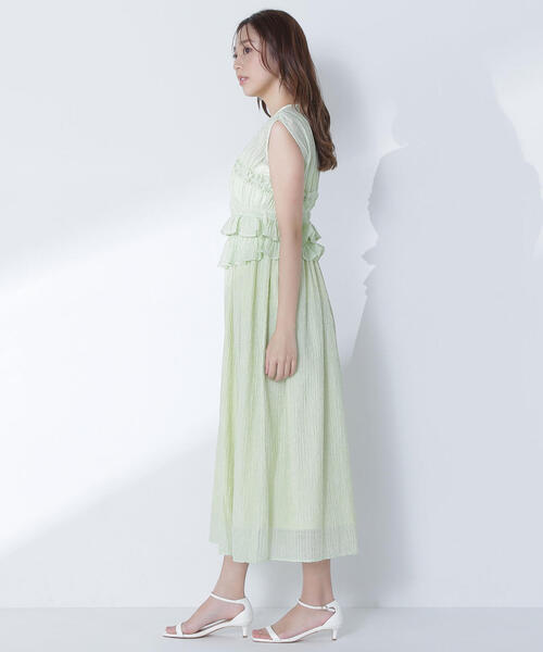 NATURAL BEAUTY BASIC(ナチュラルビューティーベーシック)の「◇シアーチェックシャーリングワンピース(ワンピース・レディース・ブラック/ライトグリーン・MEDIUM/P/S)」の22枚目の写真