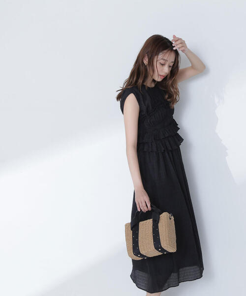 BURBERRYBLUELABELワンピース リボン シャドーチェック 黒 BURBERRY BLUE LABEL - 【バーバリーブルーレーベル】コットン
