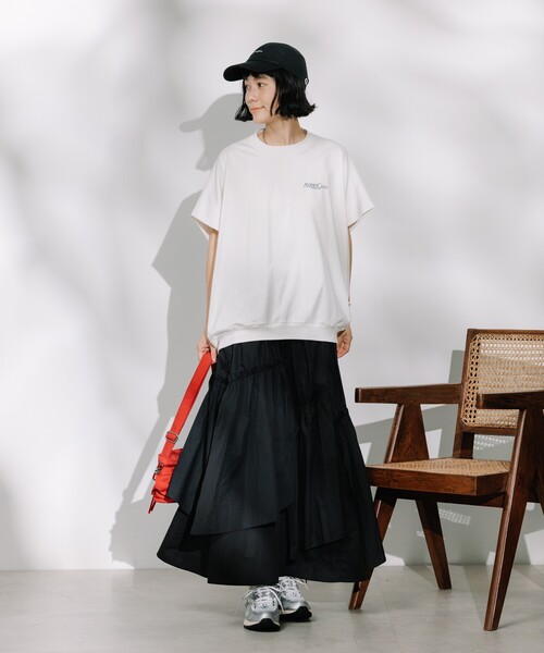 コムデギャルソン フリルスカート アシメ GK-S014 AD2022 ギャザー コムデギャルソンCOMME des GARCONSドット刺繍ギャザードレープ