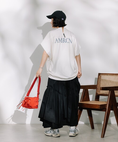 FREAK'S STORE（フリークスストア）の「ギャザーフリルティアードスカート/切替 アシメデザインスカート（スカート・レディース・ブラック/オフホワイト・ﾌﾘ-）」の7枚目の写真