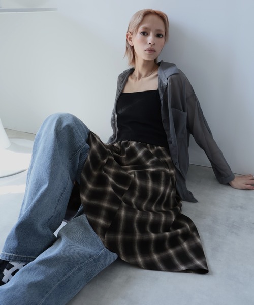 セール】アシンメトリーチェックスカート（スカート）｜Ulysses