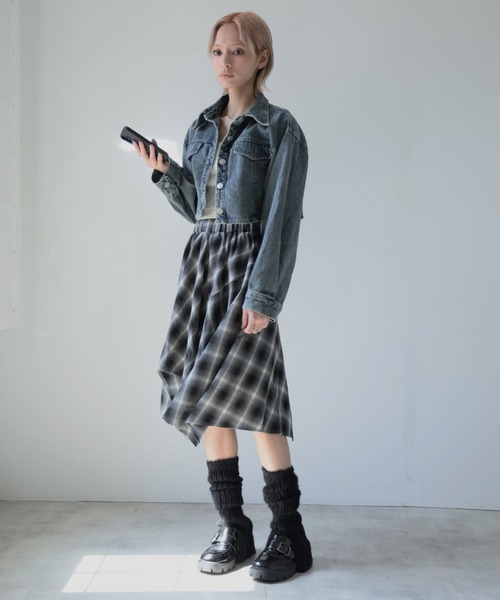 モンス MONSE ☆プリーツ アシンメトリー スカート USA製 0 チェック セール】アシンメトリーチェックスカート（スカート）｜Ulysses