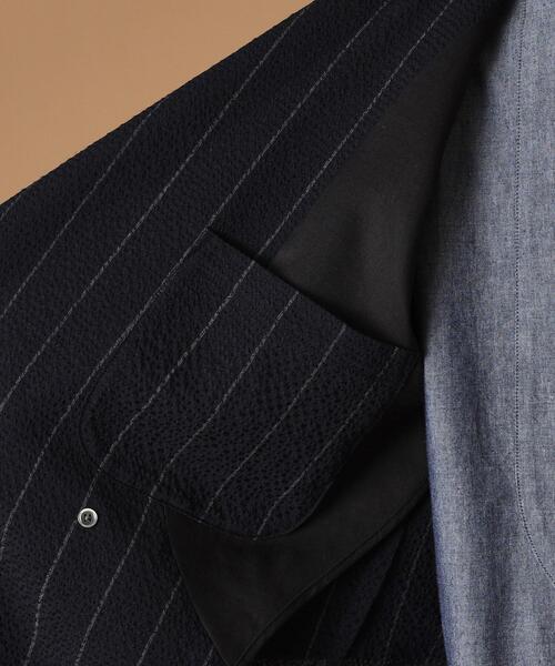 40ｃｔ＆525（フォーティーカラッツアンドゴーニーゴ）の「ウールサッカーストライプ Wジャケット（テーラードジャケット・メンズ・ネイビー系2・01/02/03/04）」の9枚目の写真