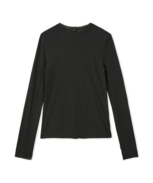 Mila Owen(ミラオーウェン)の「コットン100%クルーネックシアーロンT(Tシャツ/カットソー・レディース・チャコールグレー/ホワイト/ブラウン/イエロー・0/1)」の2枚目の写真