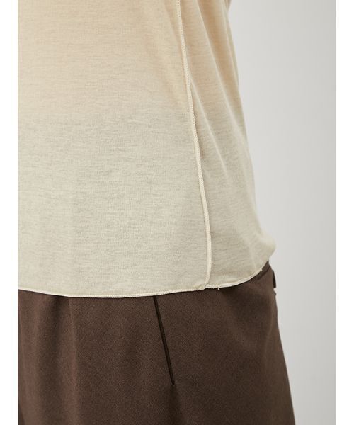 Mila Owen(ミラオーウェン)の「コットン100%クルーネックシアーロンT(Tシャツ/カットソー・レディース・チャコールグレー/ホワイト/ブラウン/イエロー・0/1)」の10枚目の写真