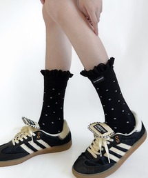 CERCA（チェルカ）の「Nia(ニア)/ドット柄フリルソックス（ソックス/靴下）」