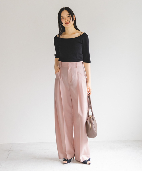 【新品】noble タックボリュームコットンスカート ブラウン 最新 noble タックボリュームコットンスカート ブラウン