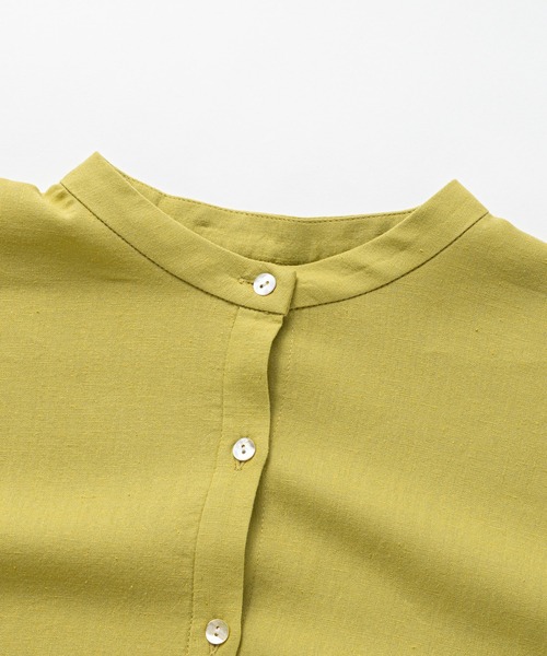 NIMES（ニーム）の「リネンレーヨンボリュームブラウス（シャツ/ブラウス・レディース・イエロー/ホワイト/ブラック・FREE）」の8枚目の写真