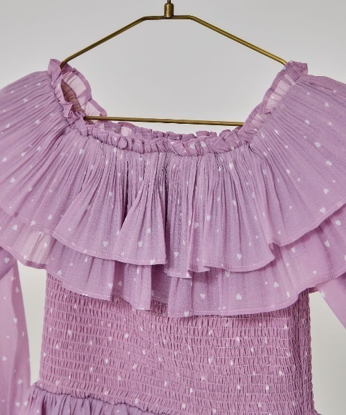 LANTINAM(ランティナム)の「Heart Pattern Off Shoulder Blouse-ハート柄ブラウス(シャツ/ブラウス・レディース・ピンク系その他/ホワイト系その他・FREE)」の19枚目の写真