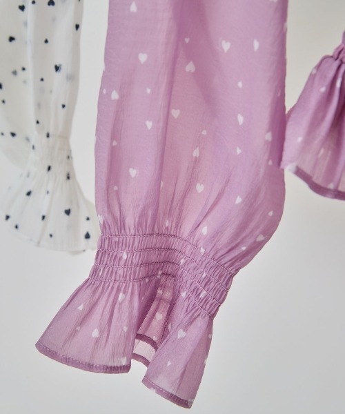 LANTINAM(ランティナム)の「Heart Pattern Off Shoulder Blouse-ハート柄ブラウス(シャツ/ブラウス・レディース・ピンク系その他/ホワイト系その他・FREE)」の20枚目の写真