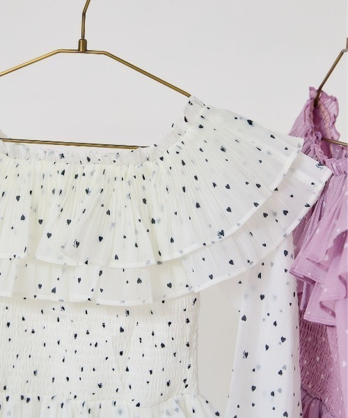 LANTINAM(ランティナム)の「Heart Pattern Off Shoulder Blouse-ハート柄ブラウス(シャツ/ブラウス・レディース・ピンク系その他/ホワイト系その他・FREE)」の22枚目の写真