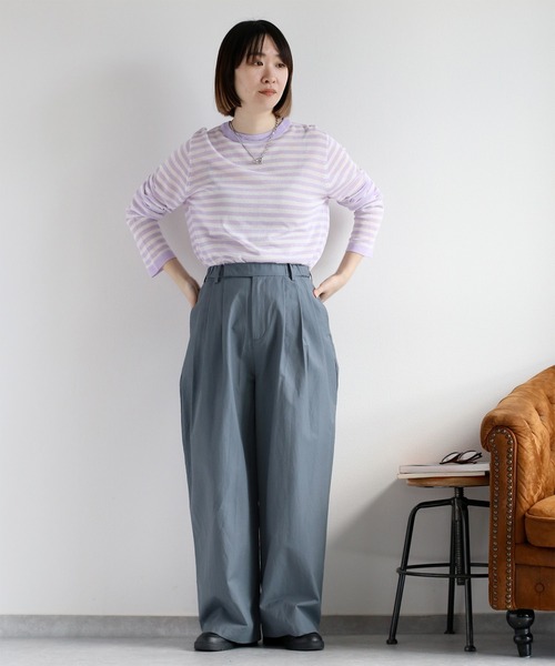 cepo（セポ）の「シアーニットカットソー（ニット/セーター・レディース・ホワイト/ピンク/キャメル/チャコール/イエロー/ラベンダー・M）」の18枚目の写真
