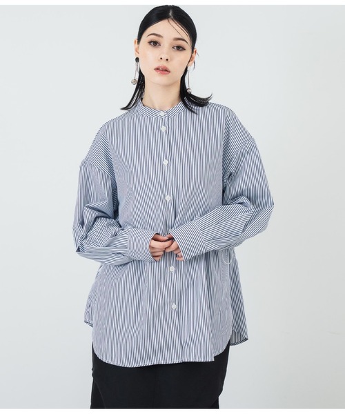 ANAP（アナップ）の「先染めストライプ フライヨークブラウス（シャツ/ブラウス・レディース・ネイビー/ブルー・FREE）」の3枚目の写真