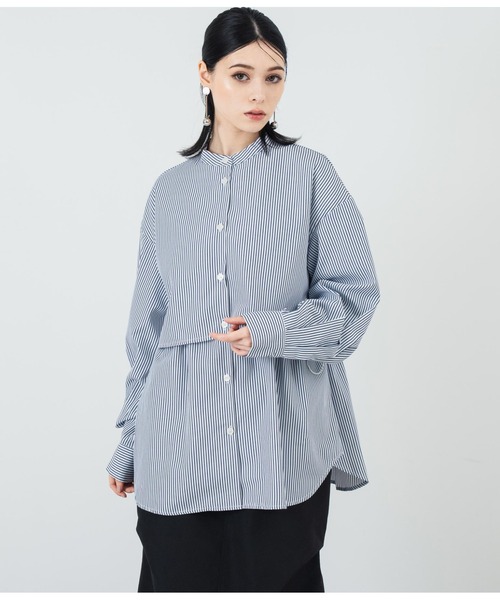 ANAP（アナップ）の「先染めストライプ フライヨークブラウス（シャツ/ブラウス・レディース・ネイビー/ブルー・FREE）」の4枚目の写真