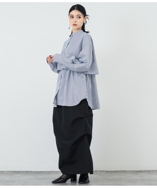 ANAP（アナップ）の「先染めストライプ フライヨークブラウス（シャツ/ブラウス・レディース・ネイビー/ブルー・FREE）」の8枚目の写真