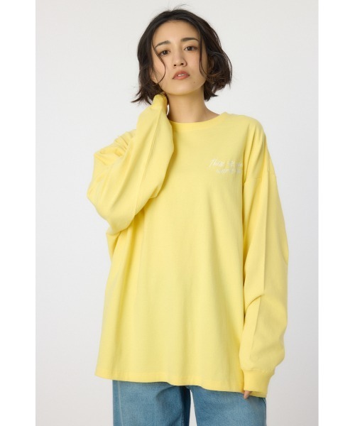 RODEO CROWNS WIDE BOWL(ロデオクラウンズワイドボウル)の「BACK SKETCH LOGO ロングTシャツ(Tシャツ/カットソー・レディース・ブラック/サックスブルー/オフホワイト/ライトイエロー・FREE)」の4枚目の写真