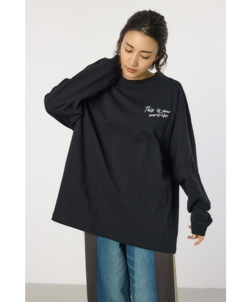 RODEO CROWNS WIDE BOWL(ロデオクラウンズワイドボウル)の「BACK SKETCH LOGO ロングTシャツ(Tシャツ/カットソー・レディース・ブラック/サックスブルー/オフホワイト/ライトイエロー・FREE)」の8枚目の写真