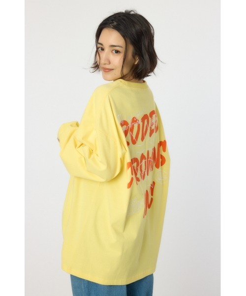 RODEO CROWNS WIDE BOWL(ロデオクラウンズワイドボウル)の「BACK SKETCH LOGO ロングTシャツ(Tシャツ/カットソー・レディース・ブラック/サックスブルー/オフホワイト/ライトイエロー・FREE)」の13枚目の写真