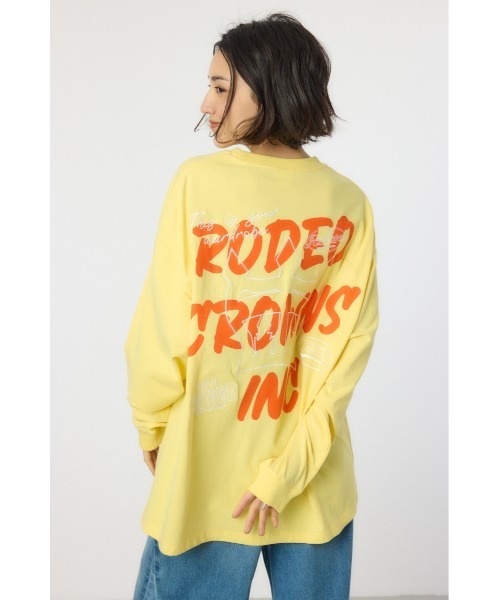 RODEO CROWNS WIDE BOWL(ロデオクラウンズワイドボウル)の「BACK SKETCH LOGO ロングTシャツ(Tシャツ/カットソー・レディース・ブラック/サックスブルー/オフホワイト/ライトイエロー・FREE)」の14枚目の写真