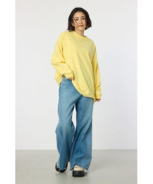 RODEO CROWNS WIDE BOWL(ロデオクラウンズワイドボウル)の「BACK SKETCH LOGO ロングTシャツ(Tシャツ/カットソー・レディース・ブラック/サックスブルー/オフホワイト/ライトイエロー・FREE)」の15枚目の写真