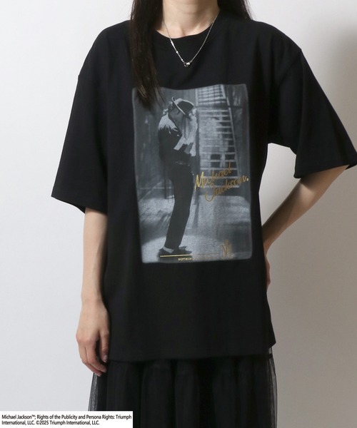 2560　マイケルジャクソン　レディース　Ｔシャツ　黒　Ｓ B.C STOCK tシャツ マイケルジャクソン別注 半袖Tシャツ メンズ