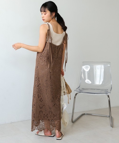Bab(バブ)の「【S・Mサイズ展開】レースバックリボンキャミワンピース(ワンピース・レディース・ホワイト系その他/モカ/ブラック・MEDIUM/SMALL)」の3枚目の写真