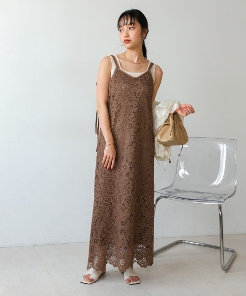 Bab(バブ)の「【S・Mサイズ展開】レースバックリボンキャミワンピース(ワンピース・レディース・ホワイト系その他/モカ/ブラック・MEDIUM/SMALL)」の4枚目の写真