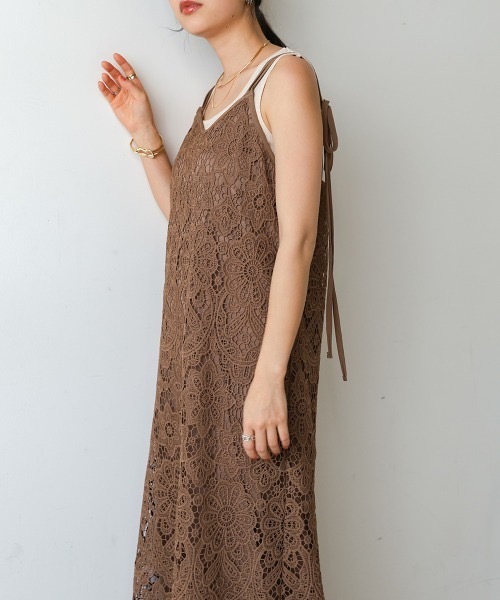 Bab(バブ)の「【S・Mサイズ展開】レースバックリボンキャミワンピース(ワンピース・レディース・ホワイト系その他/モカ/ブラック・MEDIUM/SMALL)」の22枚目の写真