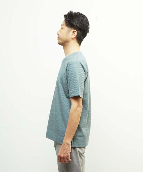 MEN'S MELROSE(メンズメルローズ)の「リンクスジャガードスタンダード半袖Tシャツ(Tシャツ/カットソー・メンズ・ホワイト/ライトグレー/ミント/ネイビー・2/4/3)」の17枚目の写真