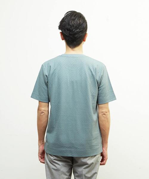 MEN'S MELROSE(メンズメルローズ)の「リンクスジャガードスタンダード半袖Tシャツ(Tシャツ/カットソー・メンズ・ホワイト/ライトグレー/ミント/ネイビー・2/4/3)」の18枚目の写真