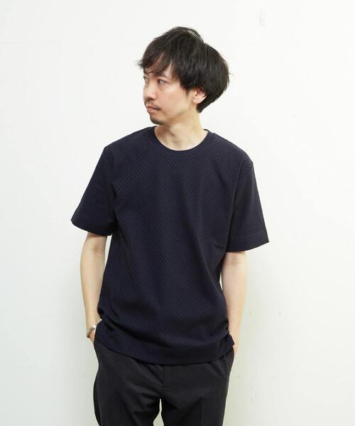 MEN'S MELROSE(メンズメルローズ)の「リンクスジャガードスタンダード半袖Tシャツ(Tシャツ/カットソー・メンズ・ホワイト/ライトグレー/ミント/ネイビー・2/4/3)」の12枚目の写真