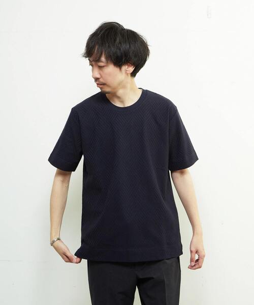MEN'S MELROSE(メンズメルローズ)の「リンクスジャガードスタンダード半袖Tシャツ(Tシャツ/カットソー・メンズ・ホワイト/ライトグレー/ミント/ネイビー・2/4/3)」の13枚目の写真