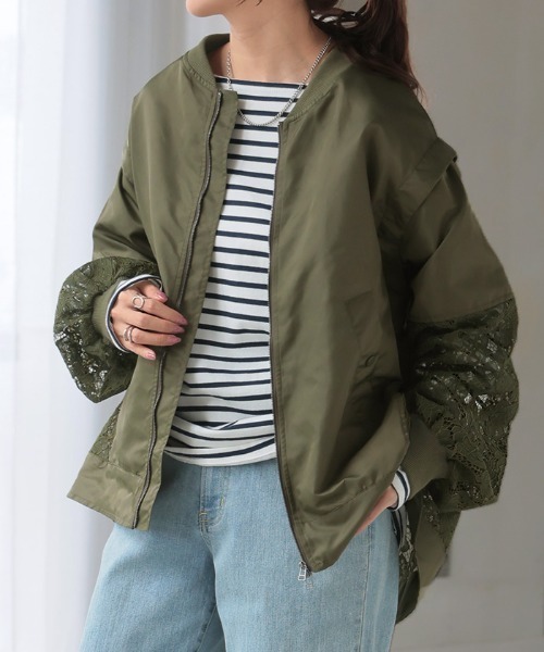 【再入荷】リュクス 長袖 落ち感 ジャケット ブルゾン MAISON BREEZE reveur シャイニー チュール ブルゾン ジャケット