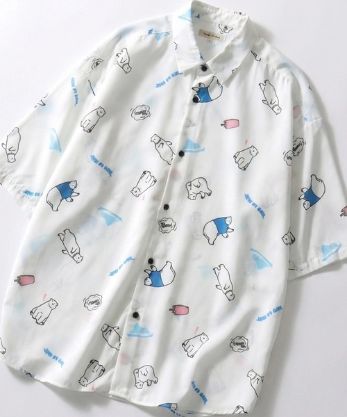 SITRY(シトリー)の「Silk Touch Animal Print Shirt/接触冷感 シルクタッチ アニマル 総柄プリント とろみシャツ 半袖シャツ(シャツ/ブラウス・メンズ・ホワイト系その他3/ブラック系その他4/ホワイト系その他/ベージュ系その他/ブルー系その他/グリーン系その他/ブラック系その他2/ブルー系その他2/ブラック系その他/ホワイト系その他2/ホワイト系その他4/ブラック系その他3/ブラック系/ブラック系その他7/グリーン系その他2/ネイビー系/ブラック系その他5/ネイビー系1/ベージュ系その他2/ブラック系1/ブラック系その他6/ブルー系その他5/ブルー系その他4/ブルー系その他3/グレー系その他/ホワイト系/ホワイト系その他7/ホワイト系その他6/ホワイト系その他5・M/L)」の9枚目の写真