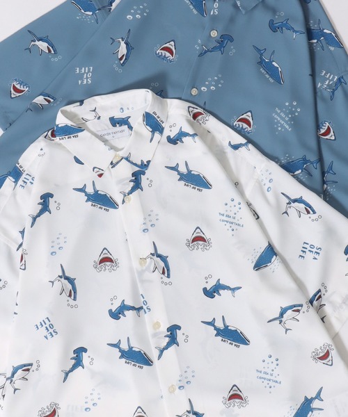 SITRY(シトリー)の「Silk Touch Animal Print Shirt/接触冷感 シルクタッチ アニマル 総柄プリント とろみシャツ 半袖シャツ(シャツ/ブラウス・メンズ・ホワイト系その他3/ブラック系その他4/ホワイト系その他/ベージュ系その他/ブルー系その他/グリーン系その他/ブラック系その他2/ブルー系その他2/ブラック系その他/ホワイト系その他2/ホワイト系その他4/ブラック系その他3/ブラック系/ブラック系その他7/グリーン系その他2/ネイビー系/ブラック系その他5/ネイビー系1/ベージュ系その他2/ブラック系1/ブラック系その他6/ブルー系その他5/ブルー系その他4/ブルー系その他3/グレー系その他/ホワイト系/ホワイト系その他7/ホワイト系その他6/ホワイト系その他5・M/L)」の4枚目の写真