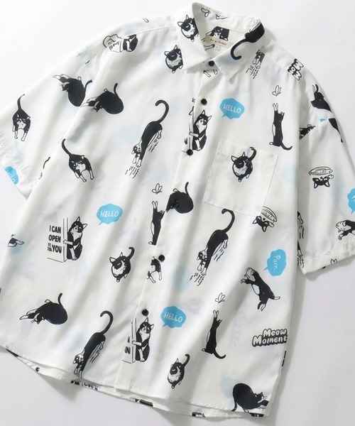 SITRY(シトリー)の「Silk Touch Animal Print Shirt/接触冷感 シルクタッチ アニマル 総柄プリント とろみシャツ 半袖シャツ(シャツ/ブラウス・メンズ・ホワイト系その他3/ブラック系その他4/ホワイト系その他/ベージュ系その他/ブルー系その他/グリーン系その他/ブラック系その他2/ブルー系その他2/ブラック系その他/ホワイト系その他2/ホワイト系その他4/ブラック系その他3/ブラック系/ブラック系その他7/グリーン系その他2/ネイビー系/ブラック系その他5/ネイビー系1/ベージュ系その他2/ブラック系1/ブラック系その他6/ブルー系その他5/ブルー系その他4/ブルー系その他3/グレー系その他/ホワイト系/ホワイト系その他7/ホワイト系その他6/ホワイト系その他5・M/L)」の7枚目の写真