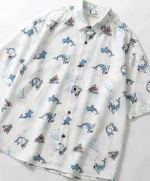Silk Touch Animal Print Shirt/接触冷感 シルクタッチ アニマル 総柄プリント とろみシャツ 半袖シャツ