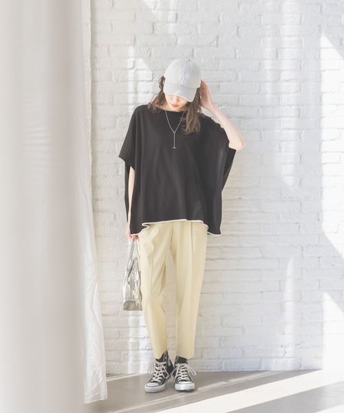 GLOBAL WORK（グローバルワーク）の「スッキレイさらさらポンチョ/288071（ニット/セーター・レディース・ブラック系9/ブルー/杢グレー/ベージュ系その他・LARGE/MEDIUM）」の11枚目の写真